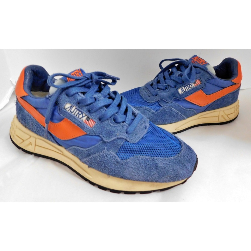 Autry Mens Reelwind Low Casual Sneakers Blue Orange sz 41 AUTHENTICATED